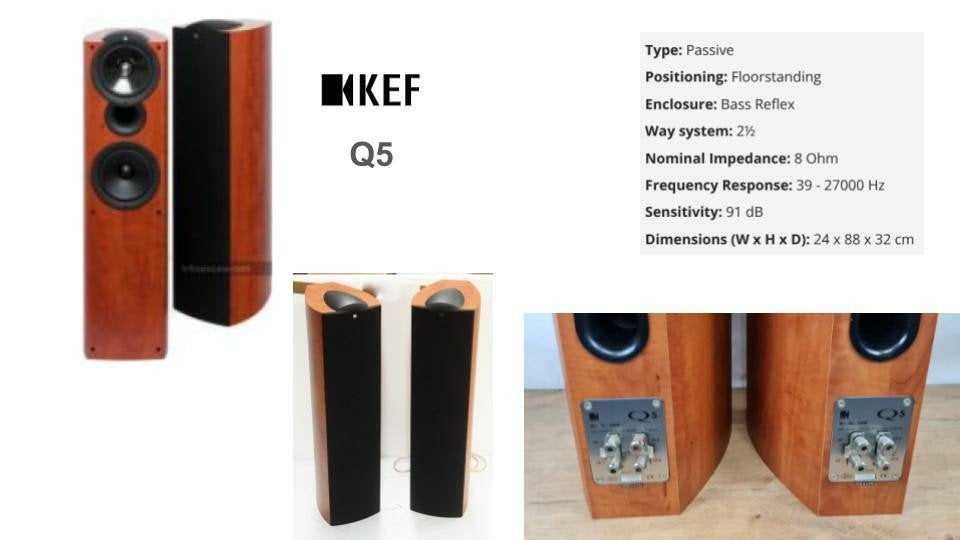 Baffles KEF Q5 bois marron, TV, Hi-fi & Vidéo