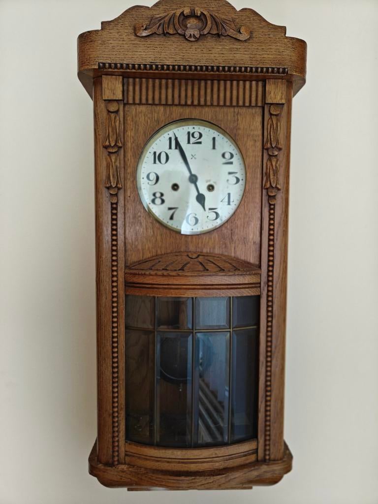 Oude regulator klok laat eclectische stijl, Antiek en Kunst, Ophalen