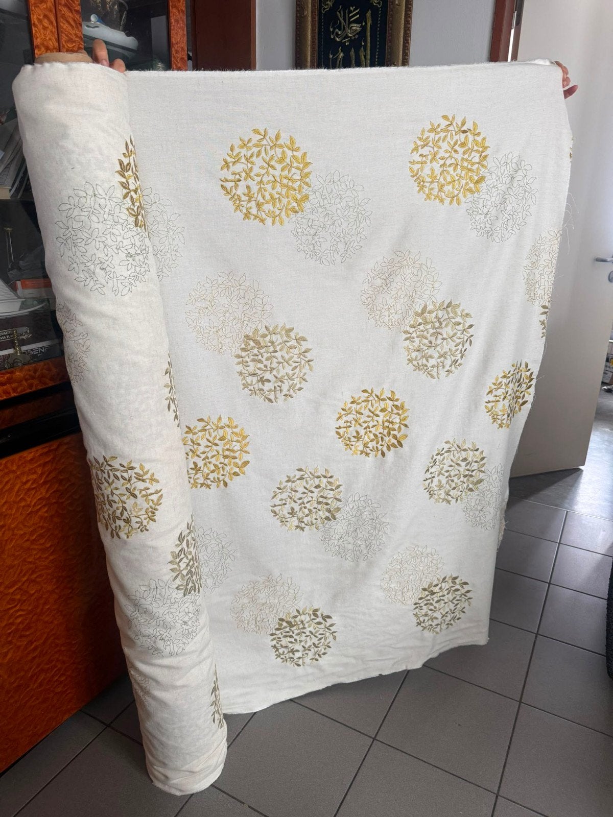 Rouleau de tissu pour sedari marocain – 1,50 m de large – Ne, Beige