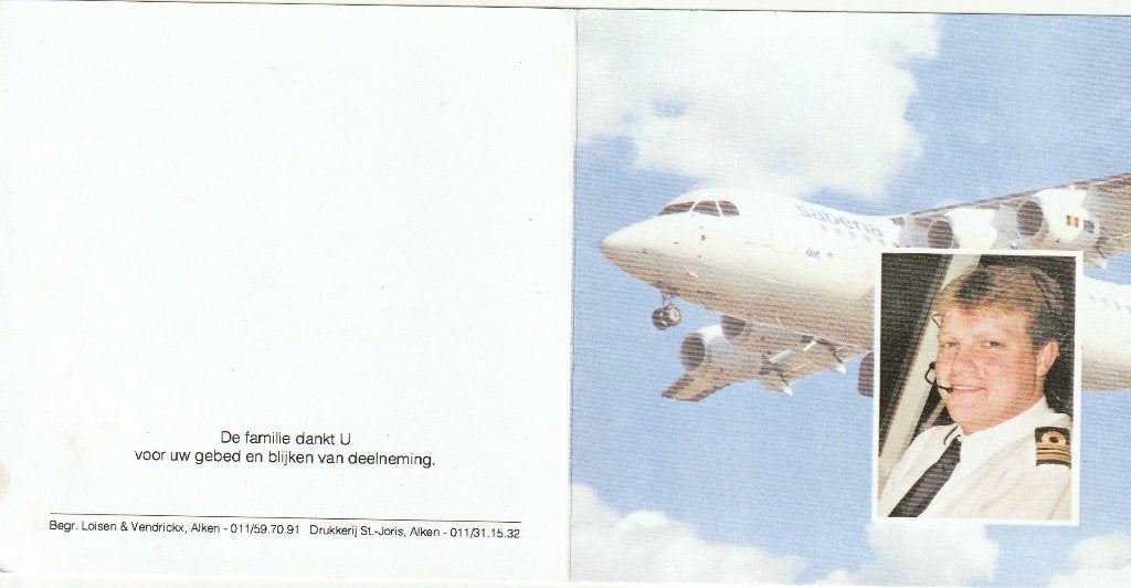 Piloot SN Brussels airlines Rohnny Vannitsen 1973-2002, Verzamelen, Ophalen of Verzenden