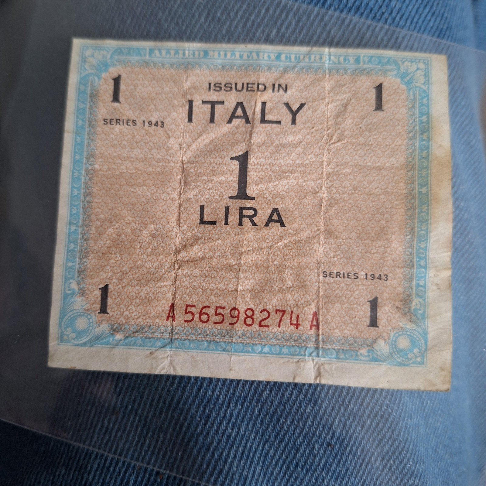 Billet 1 Lire Italie produit par les americains, Enlèvement ou Envoi, Armée de terre, Autres types