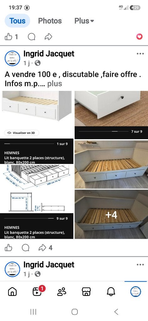 Lit, Enlèvement, Utilisé, Deux personnes, Bois