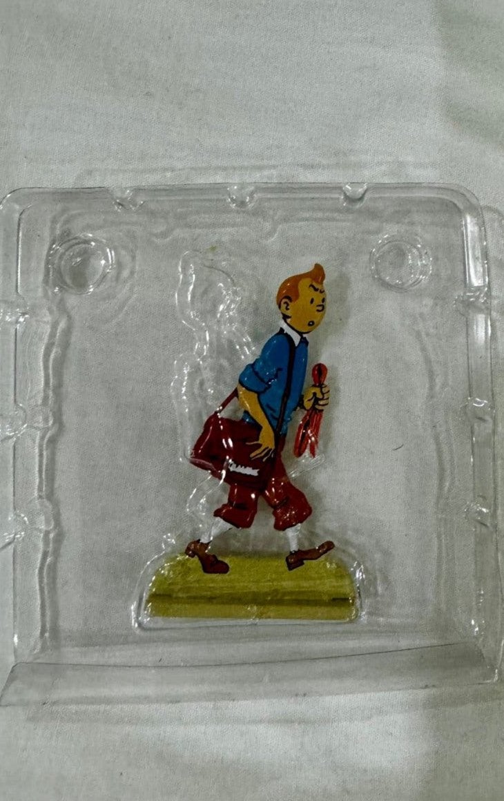Kuifje figuur tin. Op voetje Nieuw in de verpakking, Collections, Personnages de BD, Enlèvement ou Envoi, Tintin, Comme neuf