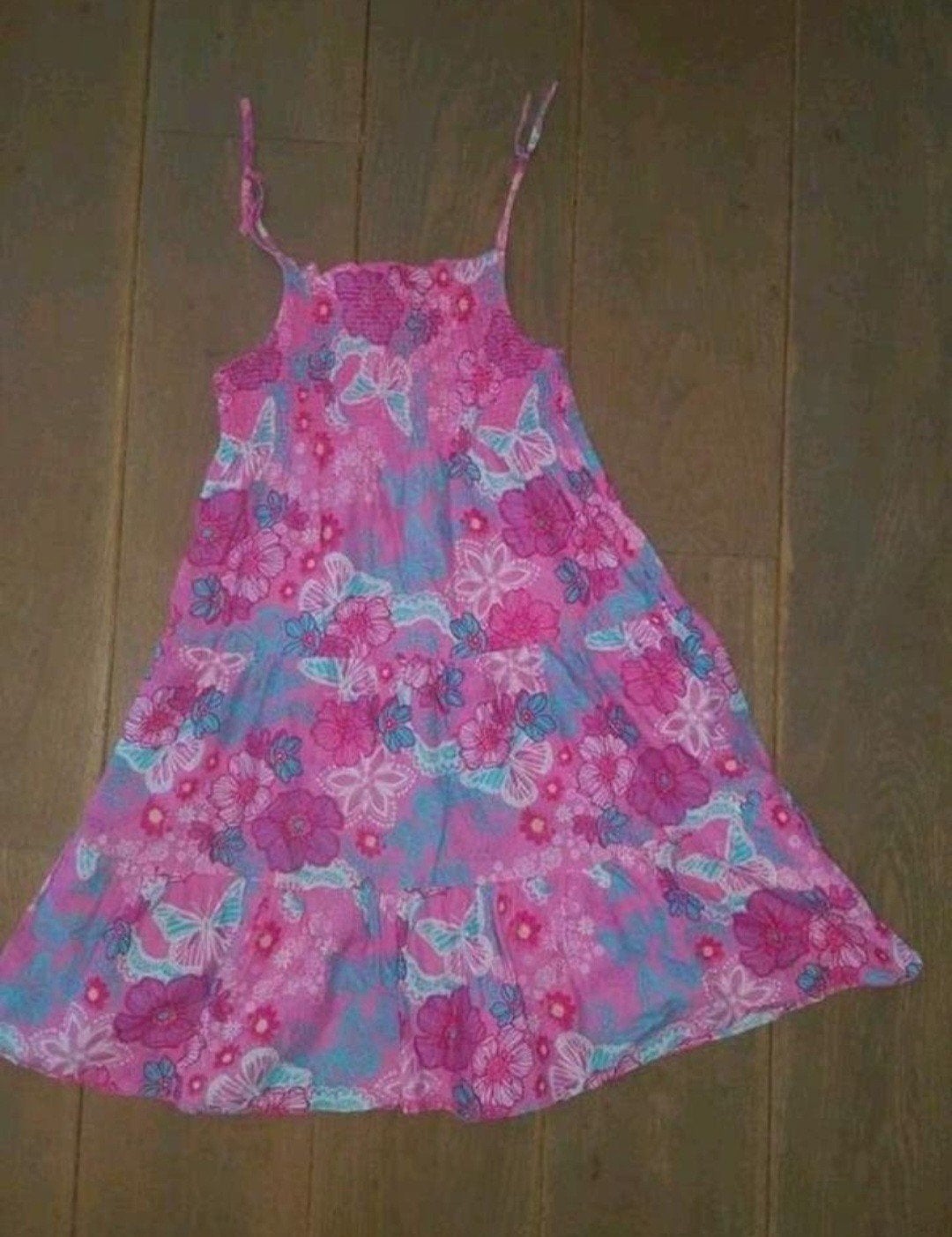 Roze zomerjurk met spaghettibandjes maat 128 ALS NIEUW, Ophalen of Verzenden, Meisje, Jurk of Rok