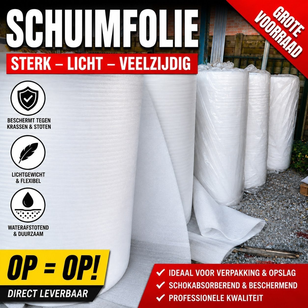 OPRUIMING – TOPFOAM SCHUIMFOLIE OP ROL – ALLES MOET WEG!, Ophalen, Nieuw, 15 m² of meer, Folie