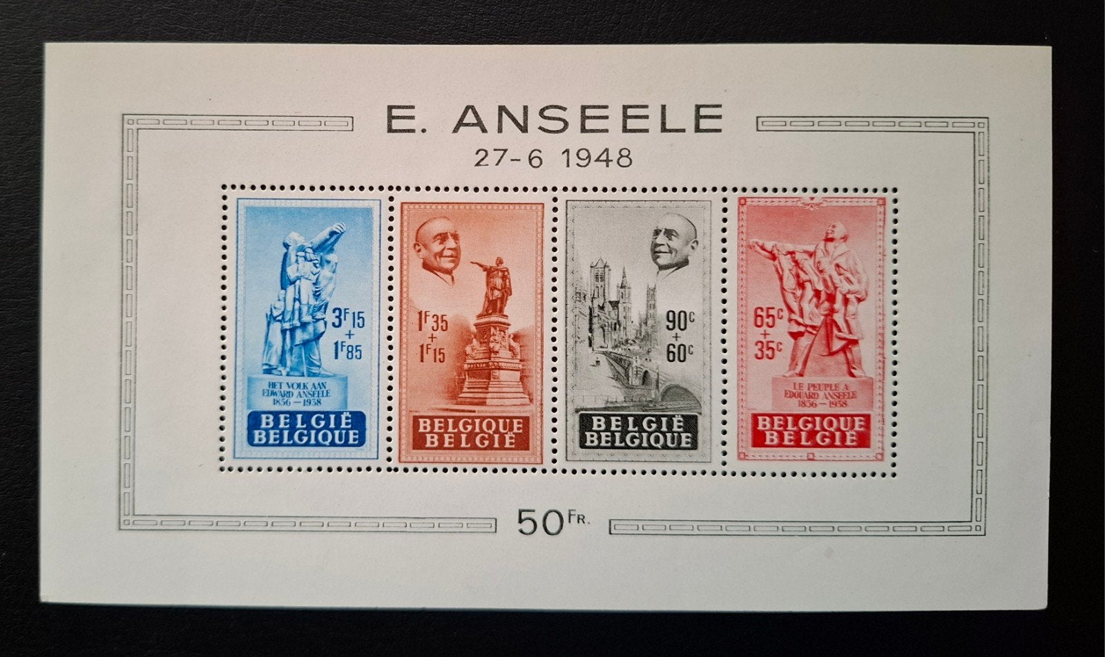 België: OBP 781A/84A-BL26 ** Edouard Anseele 1948., Postzegels en Munten, Orginele gom, Ophalen of Verzenden, Zonder stempel, Postfris