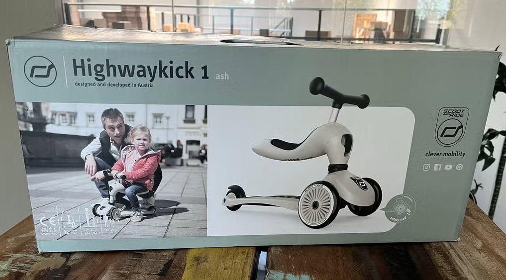 Scoot & Ride Highwaykick 1 Ash - 2-in-1 Step en Loopfiets, Info@steptrading.nl, Nieuw, Ophalen of Verzenden, Kanaalstraat 31 7553 GP Hengelo