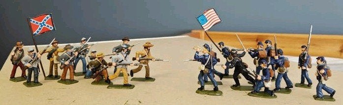 Set van 20 figuren ACW veldslag schaal 1/35, Ophalen of Verzenden, Gebruikt, 1:35 tot 1:50, Figuur of Figuren