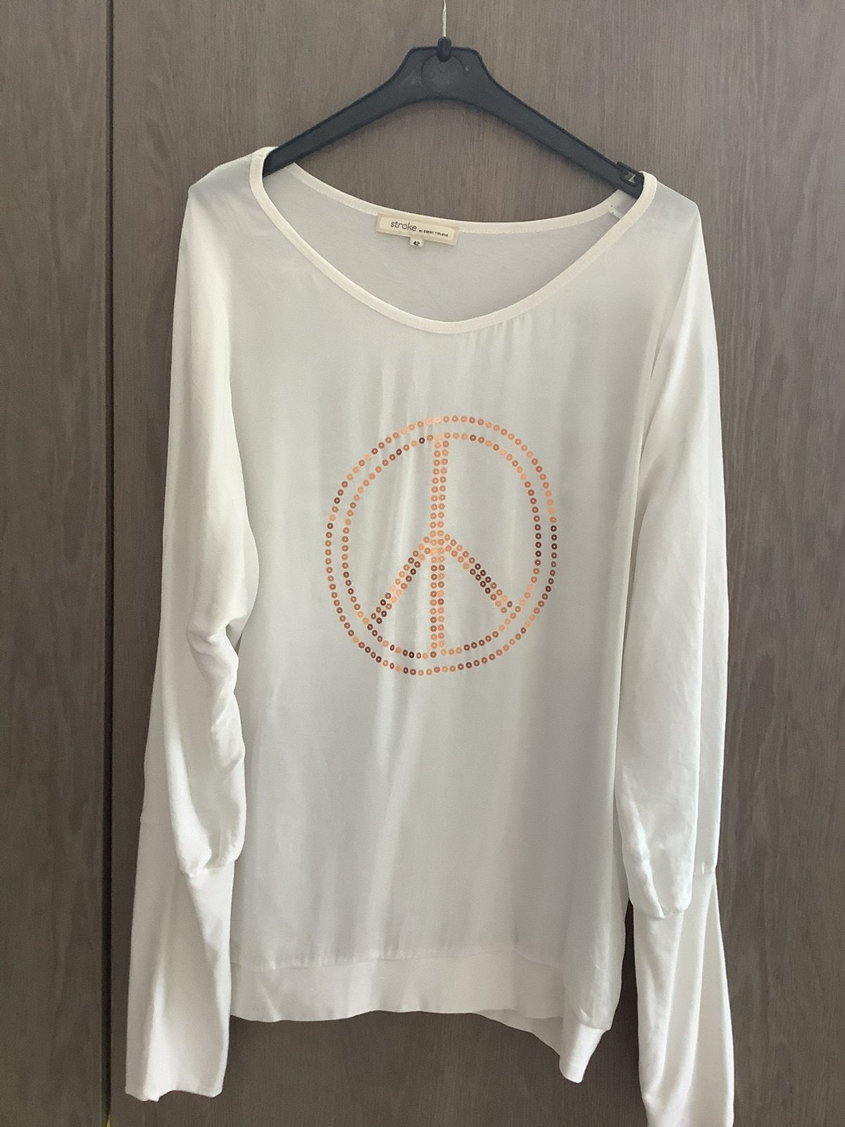 Blouse met elastische band maat 42, Ophalen of Verzenden, Zo goed als nieuw, Maat 42/44 (L), Wit