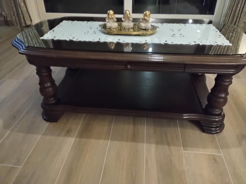 Eiken salontafel, ,  zeer goede staat, GRATIS afhalen, Ophalen, Glas