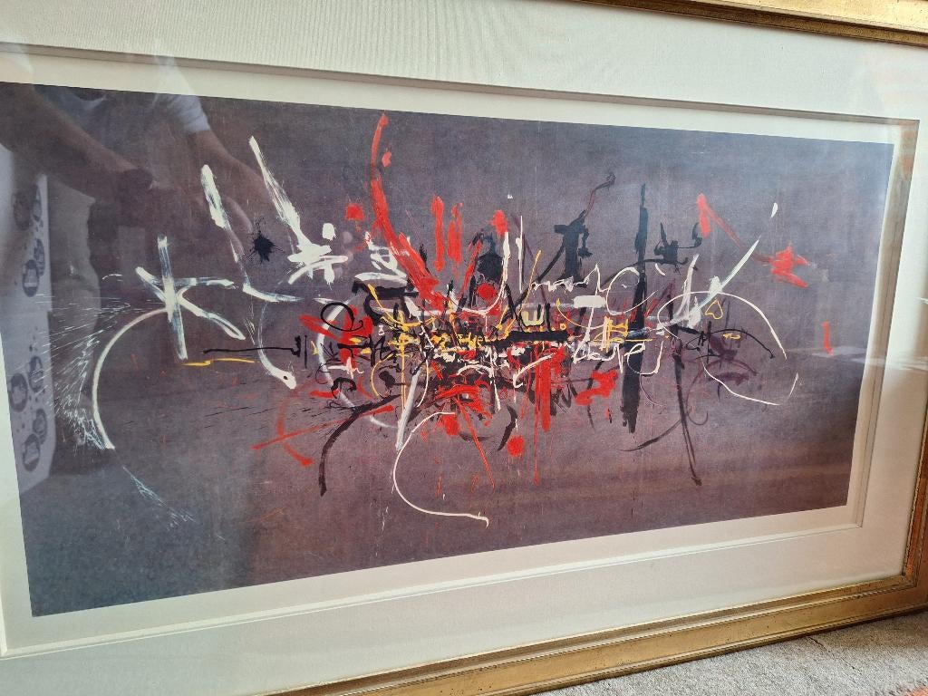 Georges Mathieu "The Capetians"  on paper, Ophalen