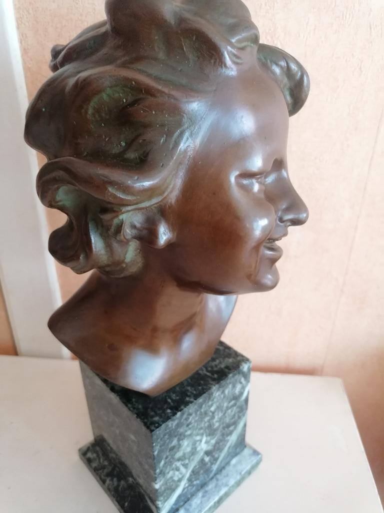 Statut en bronze signé, Enlèvement ou Envoi, Bronze