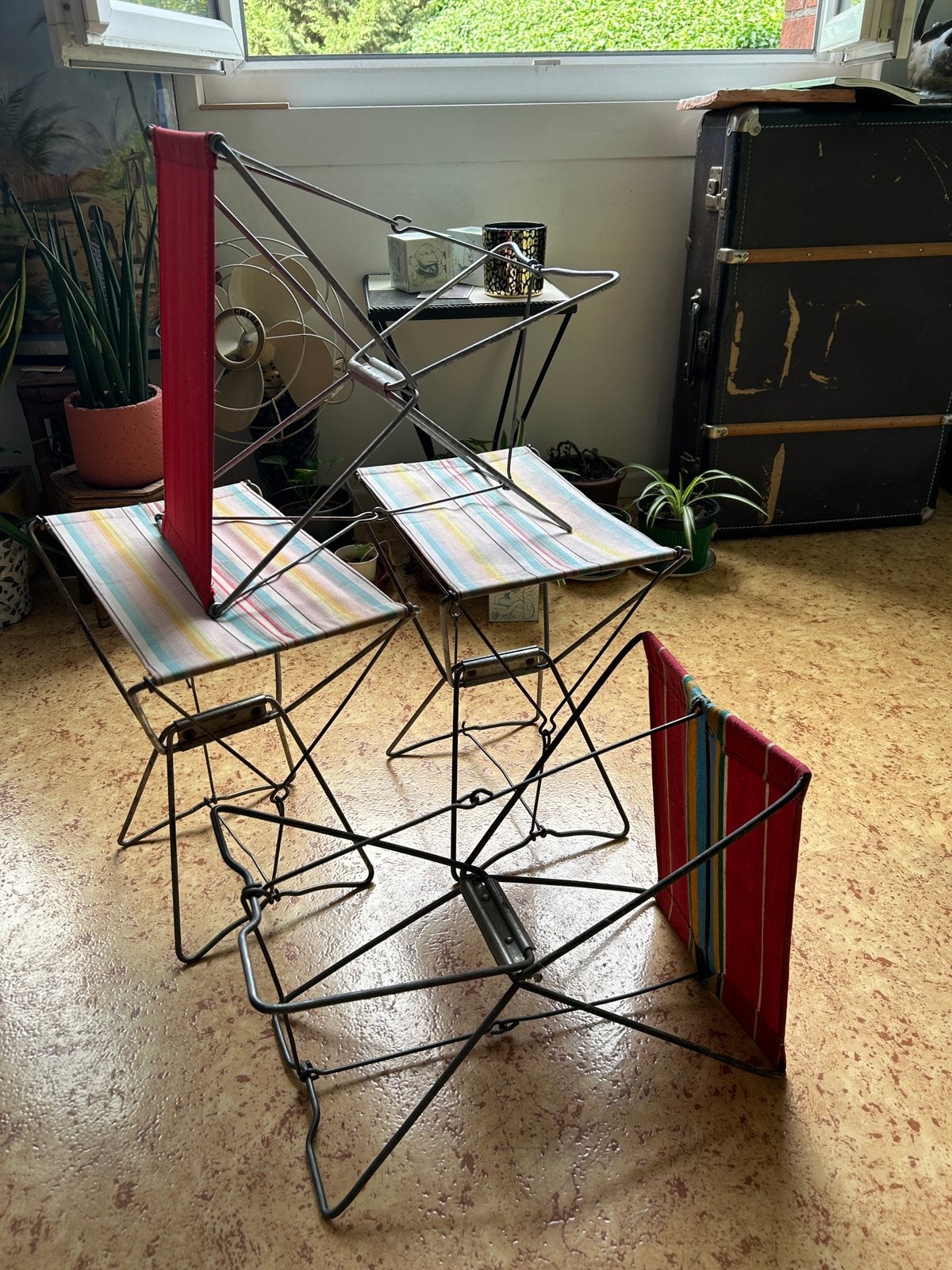 Tabourets de pêche pliables - vintage, Enlèvement, Utilisé