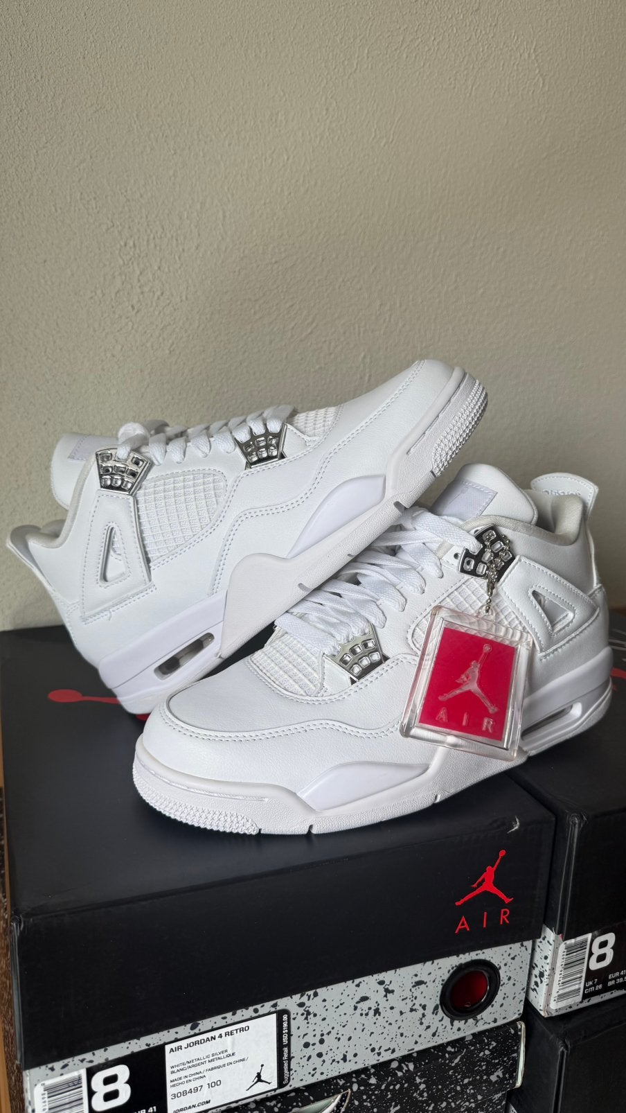 Jordan 4 Pure Money EU 41, Kleding | Heren, Verzenden, Wit, Nieuw, Sneakers
