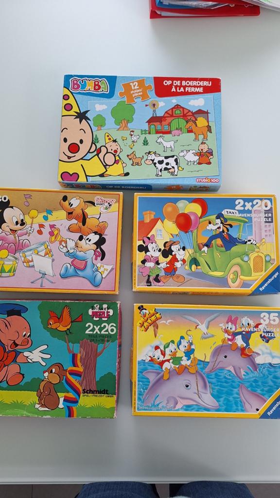 Kinderpuzzels. 1x 12stuks, 2x 20stuks, 1x 26stuks en 1x 35st, Kinderen en Baby's, Ophalen
