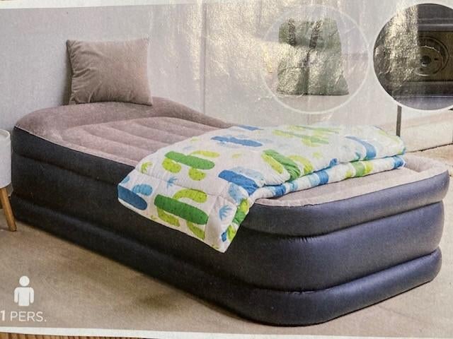 Matelas gonflable Intex 1personne, Enlèvement, Pompe intégrée, Comme neuf, 1 personne