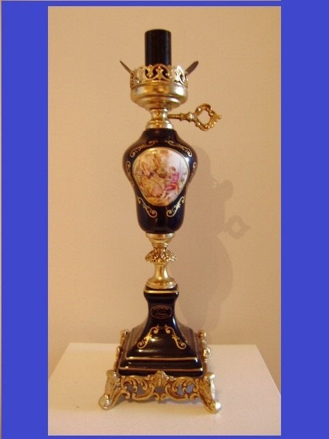 Lamp MIGNON van LIMOGES - "Décoré à la main" - kobaltblauw, Enlèvement