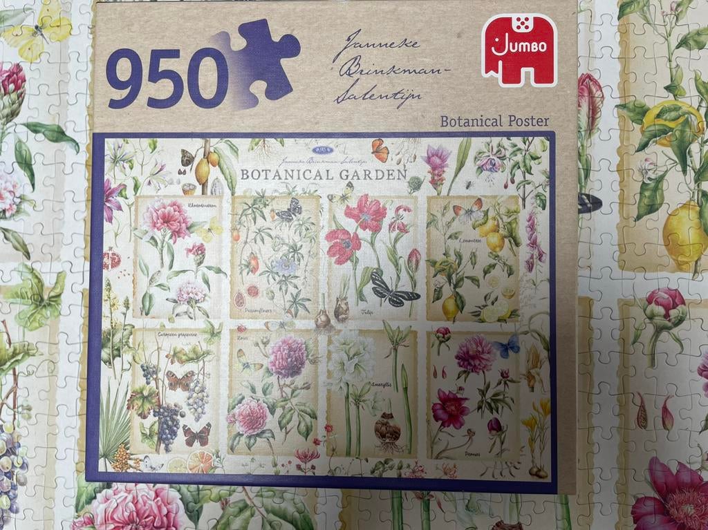 Puzzel 950 st  bloemenposter, Ophalen of Verzenden, Zo goed als nieuw, Legpuzzel