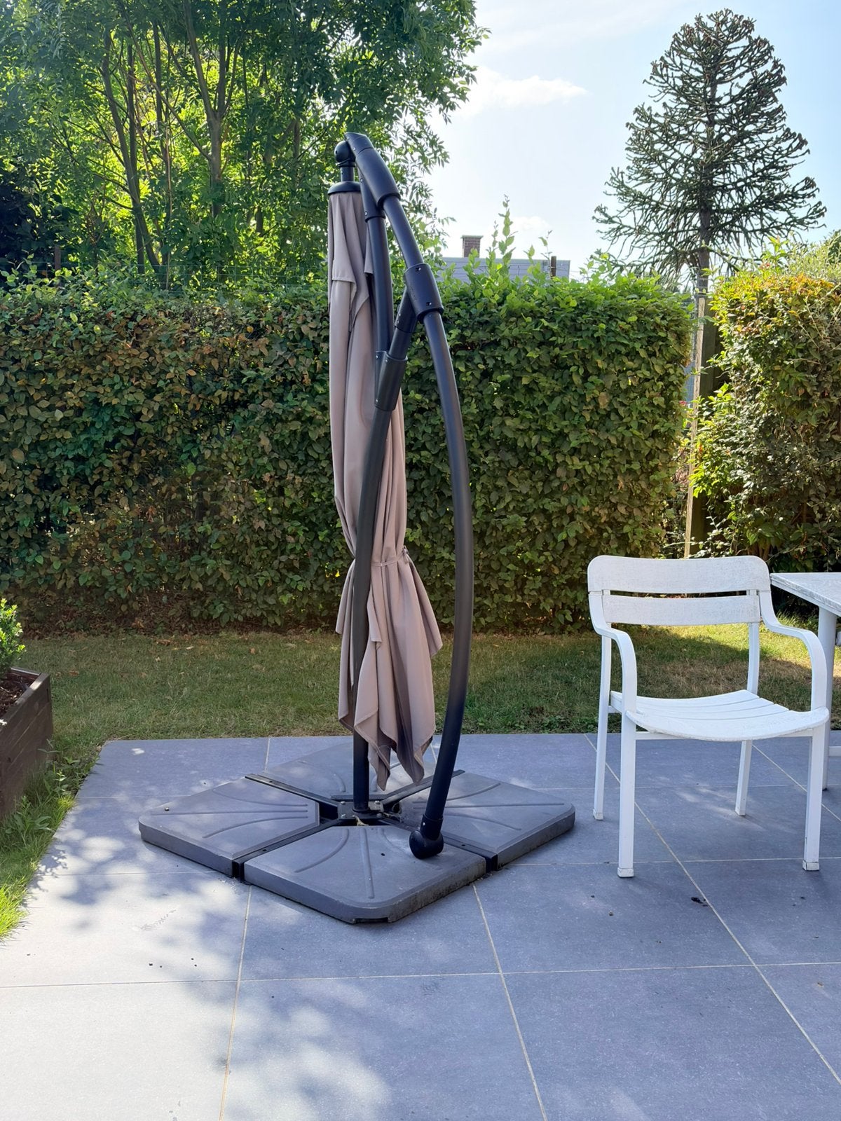 Parasol de jardin déporté 2,5mx2,5m, Enlèvement, Comme neuf