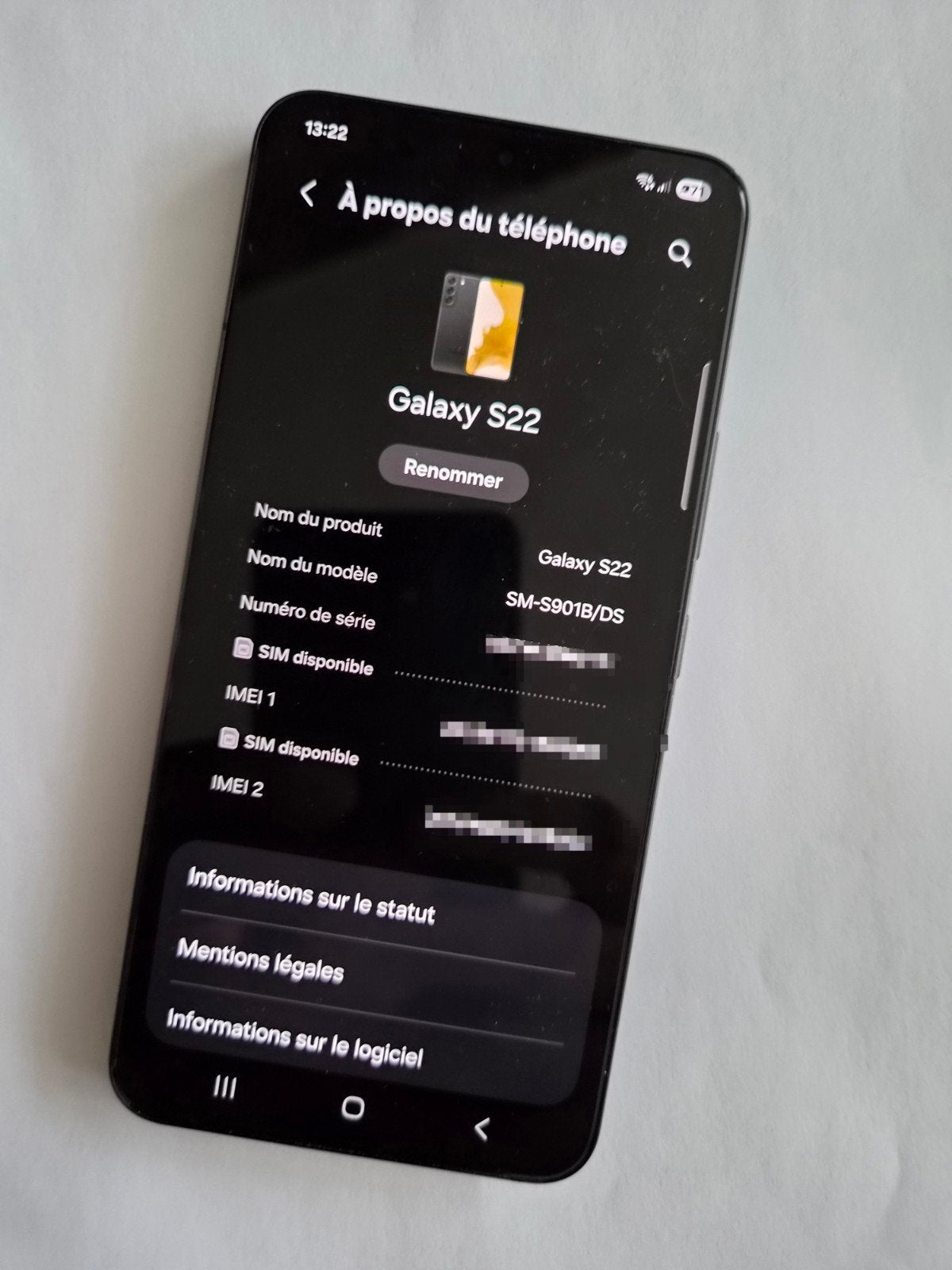 Samsung Galaxy s22, Enlèvement, Utilisé, Sans abonnement, Sans simlock