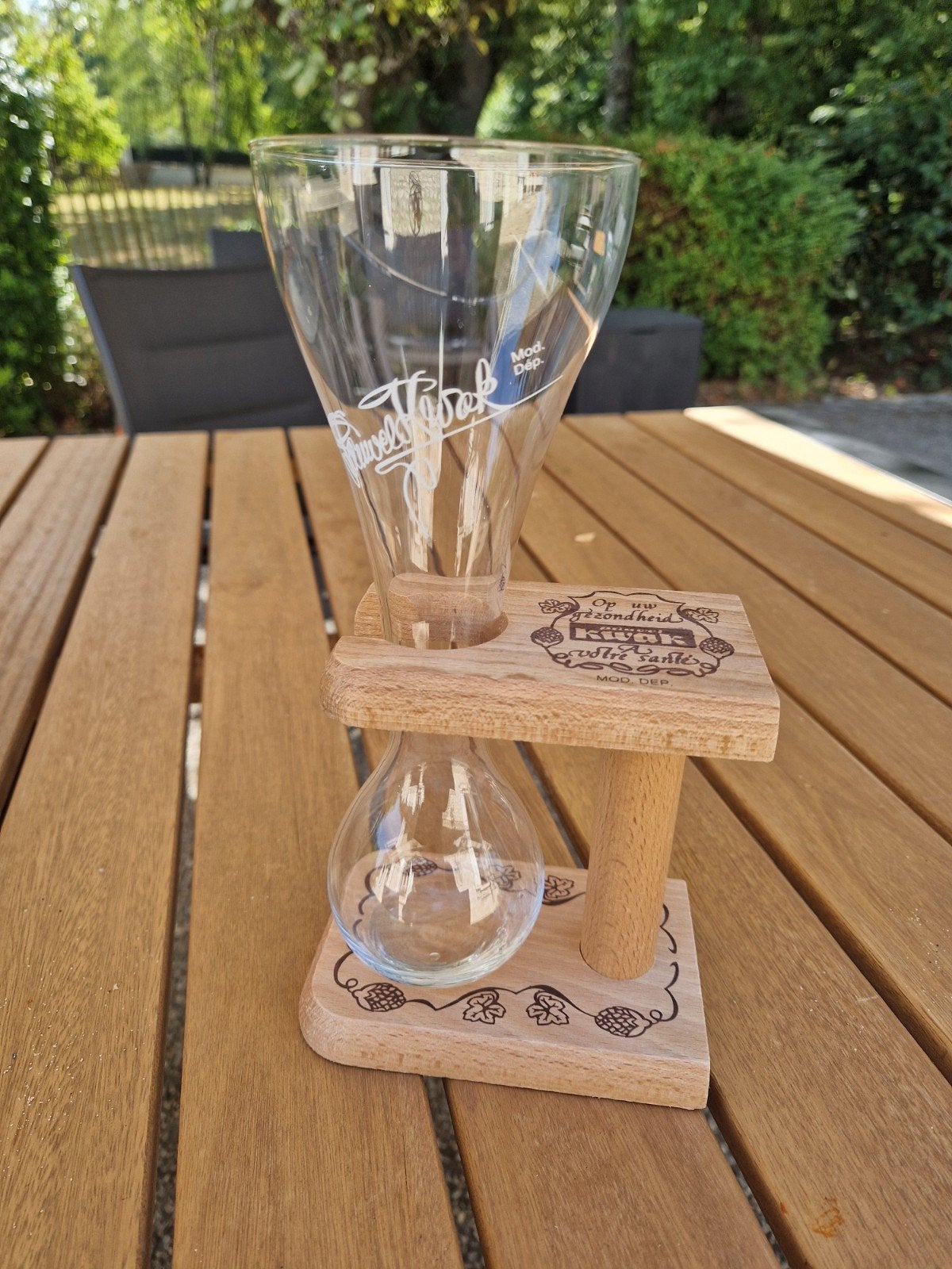 Een Kwak-glas en de bijbehorende houder, Ophalen of Verzenden