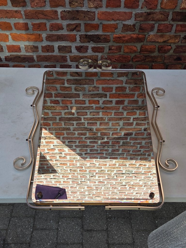 Decoratieve vintage wandspiegel met metalen frame, Enlèvement