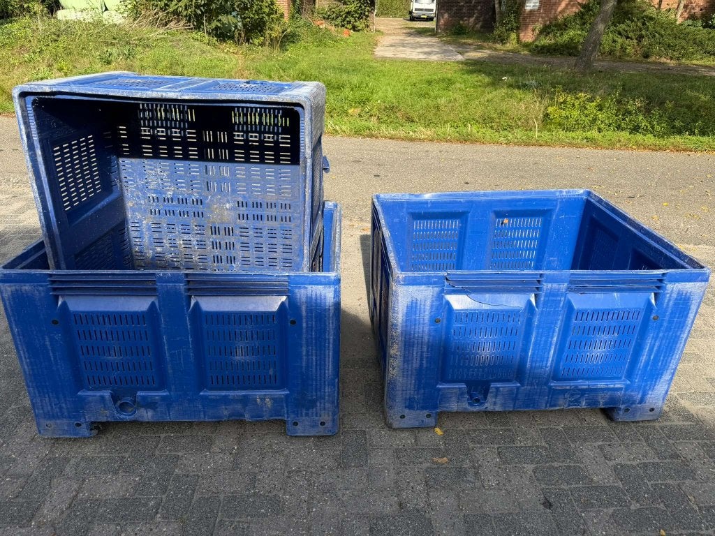 3xGeperforeerde kunststof palletbox, paard, slowfeeder, hooi, Gebruikt, Niet ingevuld, Niet ingevuld, Ophalen