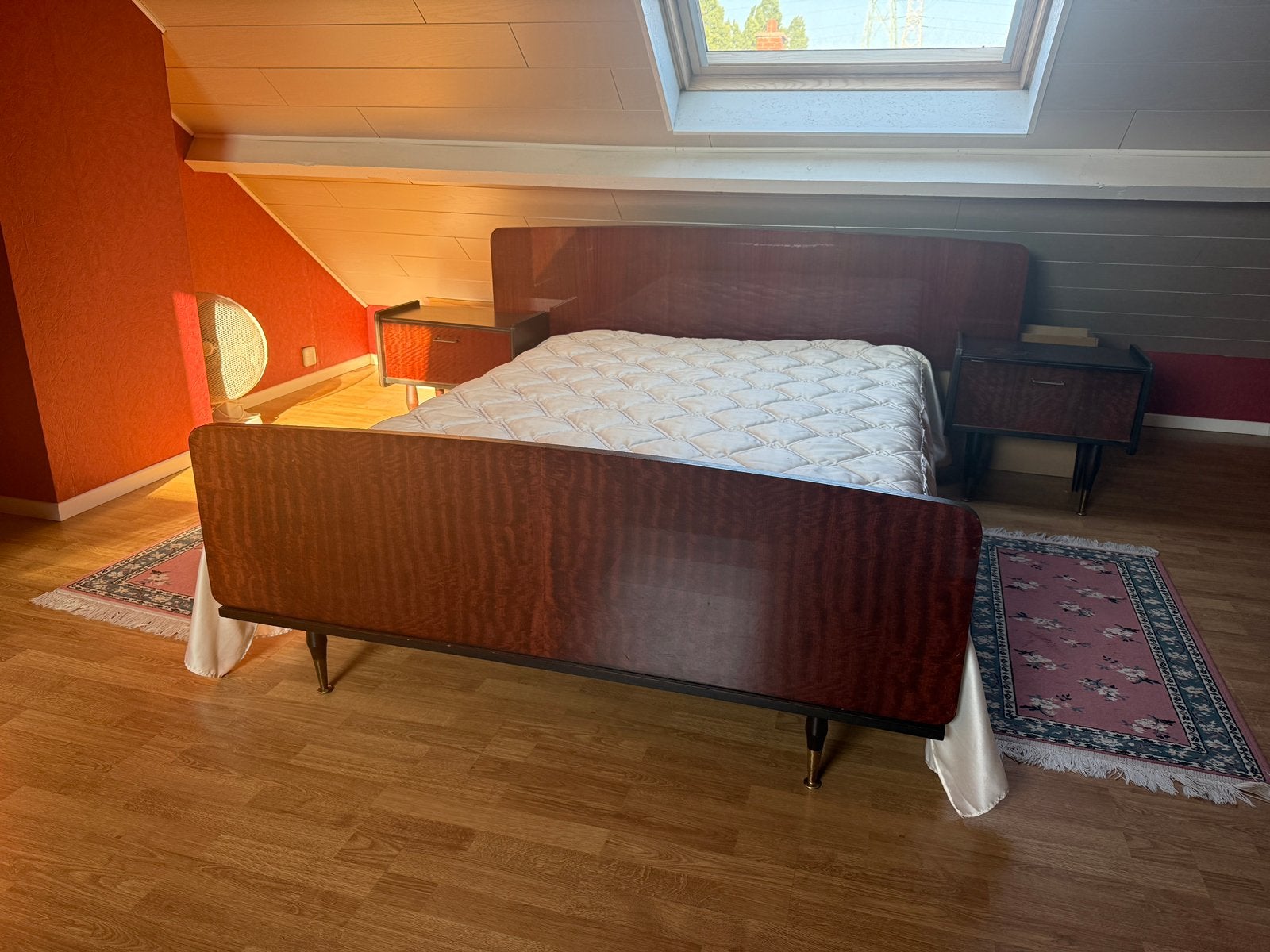 Volledige slaapkamer te koop, Huis en Inrichting, Slaapkamer | Bedden, Ophalen, Gebruikt, Bruin, Tweepersoons