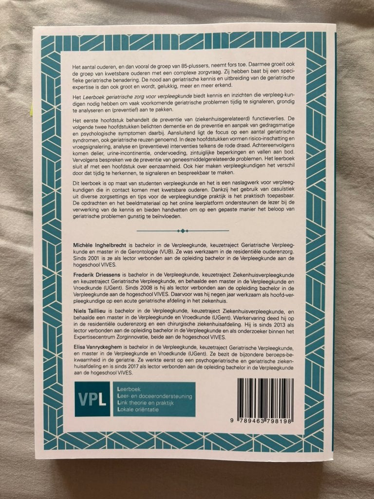 Leerboek geriatrische zorg, Boeken, Ophalen of Verzenden, Nieuw, Hogeschool, Acco