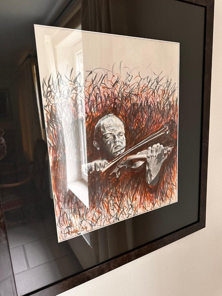 Schilderij de violist, Antiek en Kunst, Ophalen