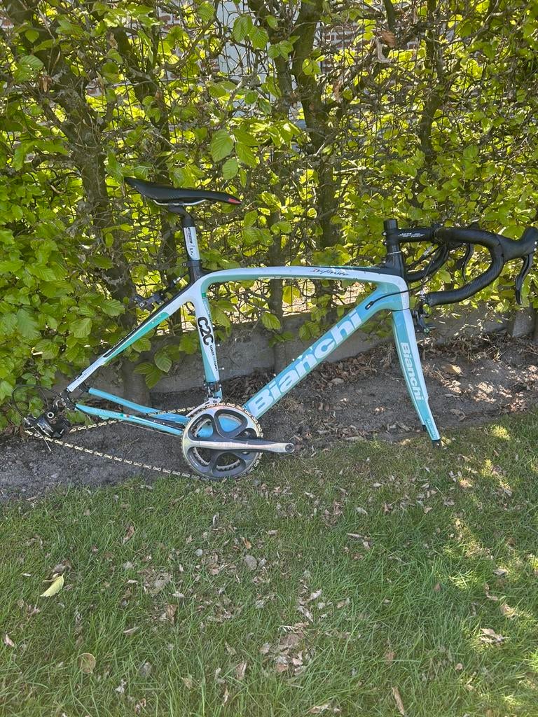 Carbon Bianchi frame volledig opgebouwd, Ophalen, Frame, Gebruikt, Racefiets