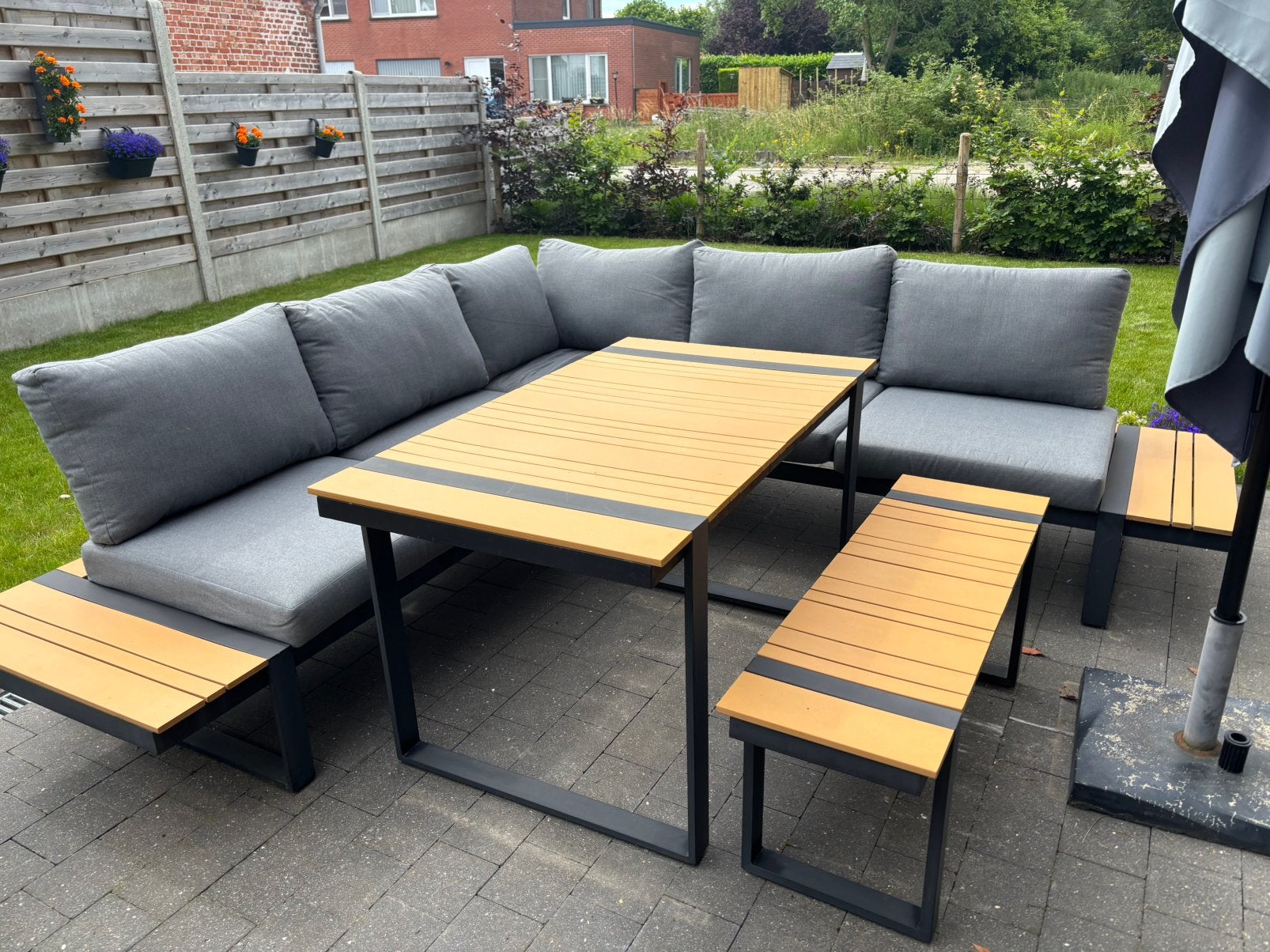 Tuinset met kussens, Jardin & Terrasse, Ensembles de jardin, Comme neuf, Salons de jardin, Enlèvement