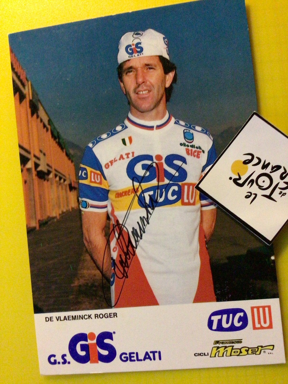 wielerkaart team gis  roger de vlaeminck signe, Verzenden, Zo goed als nieuw