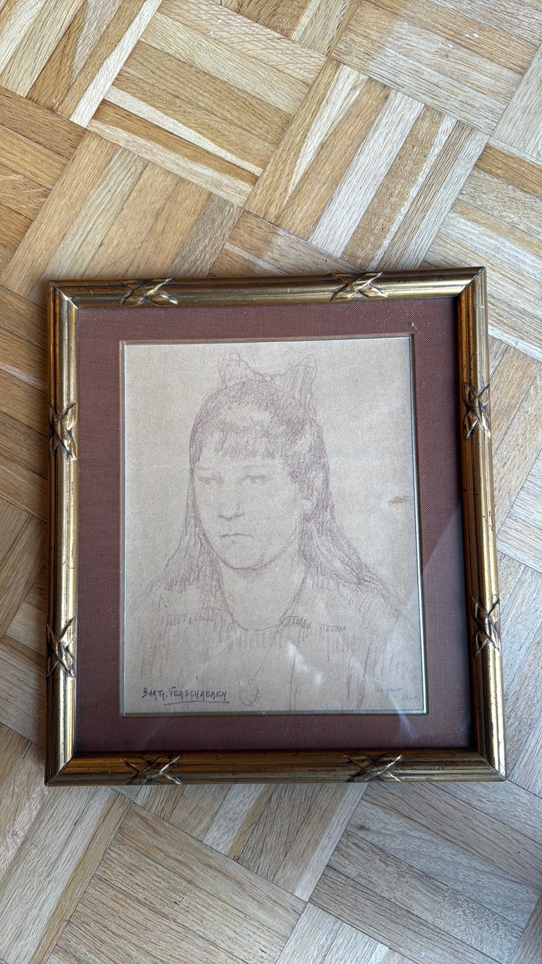 Dessin de portrait original signé — Bart Verschaeren, Antiquités & Art, Art | Peinture | Classique, Enlèvement, Portrait ou Personnes