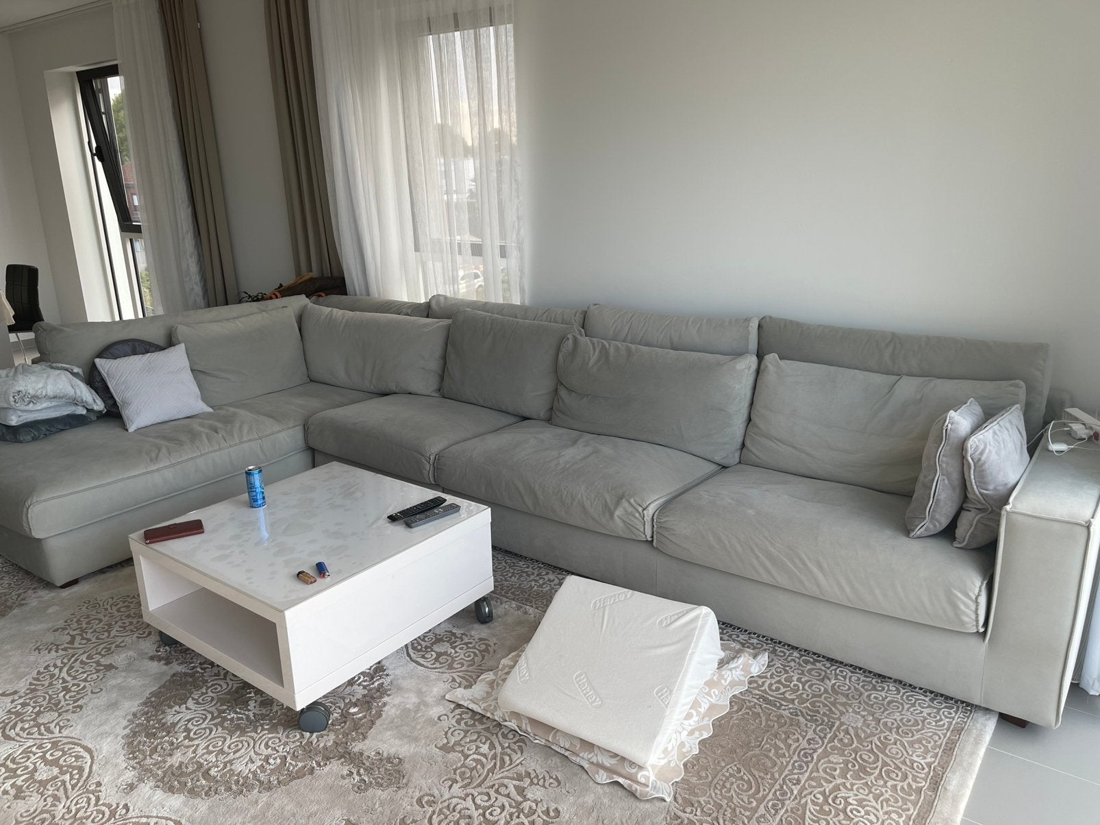 Mooi groot zetel in uitstekende staat, Huis en Inrichting, Ophalen, Zo goed als nieuw, Stof