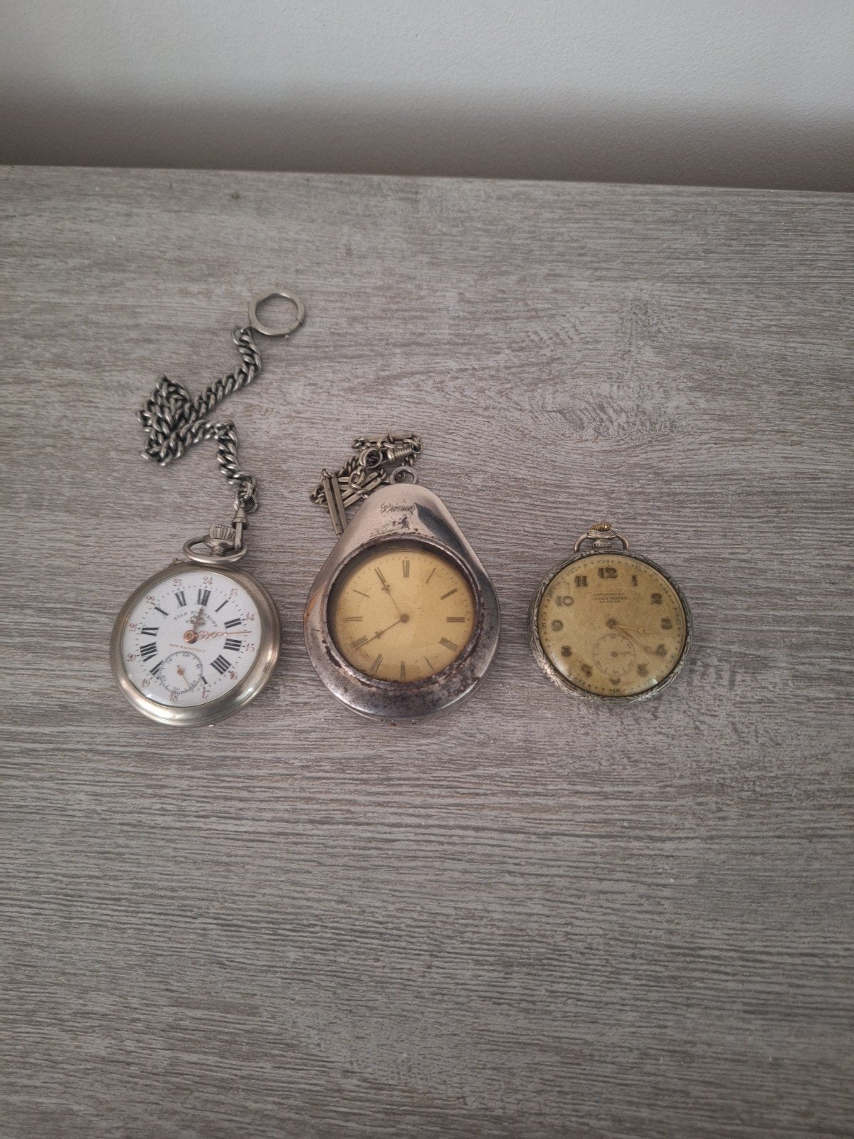 3 antieke zakhorloges, Handtassen en Accessoires, Zakhorloge, Onbekend, Zilver, Ophalen