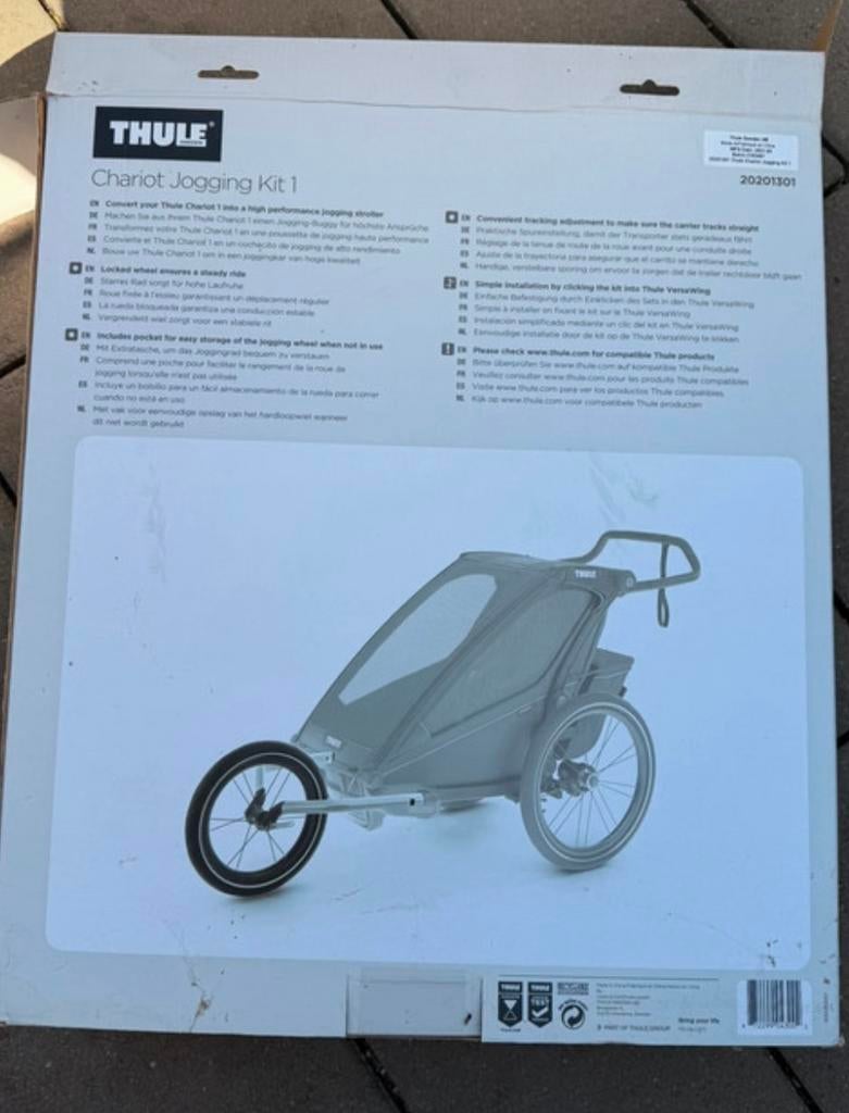 Thule chariot jogging kit 1- voor 1 zits fietskar, Ophalen of Verzenden, Zo goed als nieuw