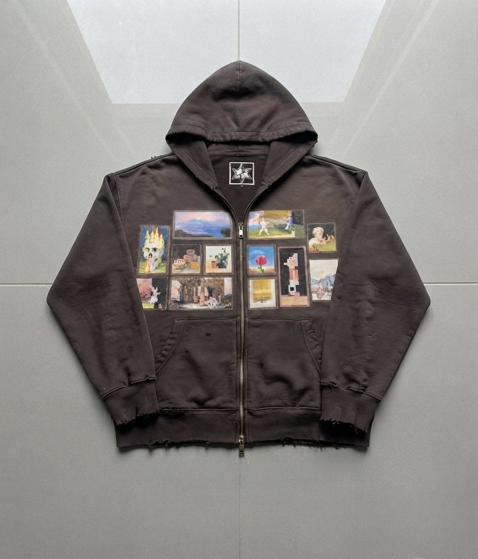 Sweat à capuche Zip-up Style Vintage / Distressed, Enlèvement ou Envoi, Neuf