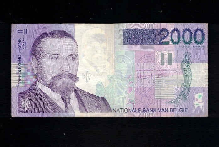 Billet belge 2000 Frank - Victor Horta - 5, Enlèvement ou Envoi, Billets en vrac