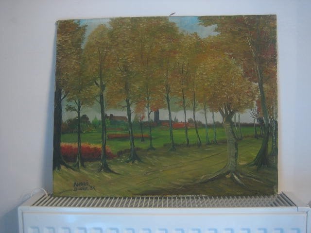 Schilderij landschap " André Boone " 1984, Antiek en Kunst, Ophalen, Landschap