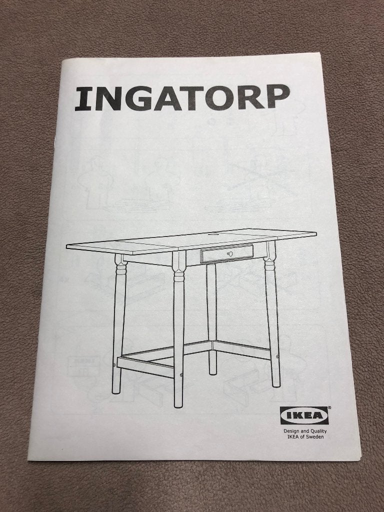 Ikea Ingatorp klaptafel+stoel+kussentje, Huis en Inrichting, Ophalen