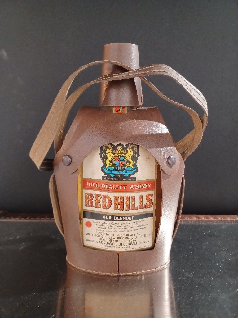 Vintage Red Hills Whisky (Gio. Buton) incl. Lederen Hoes, Verzamelen, Ophalen of Verzenden, Italië