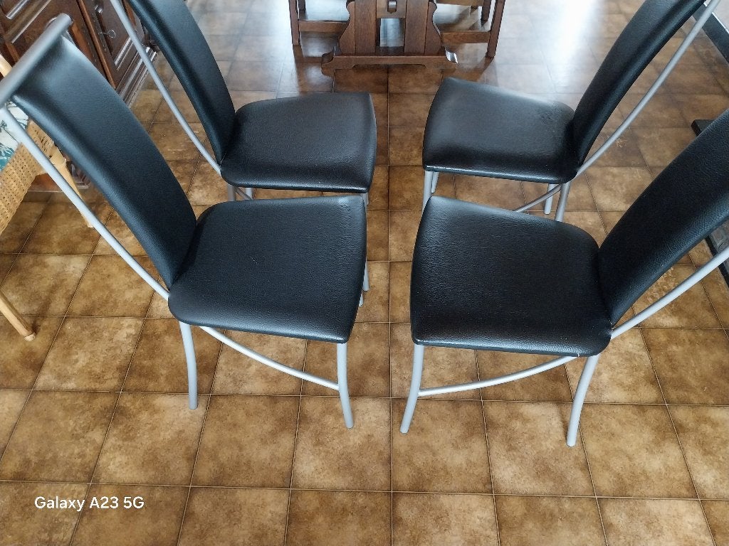 Keuken stoelen, Ophalen, Gebruikt, Zwart, Vier