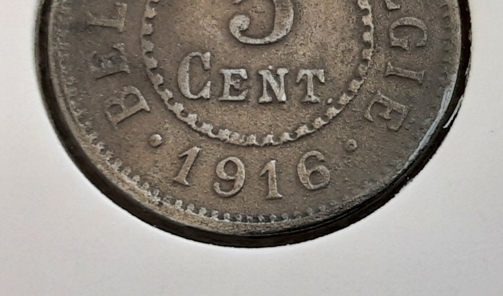 België – 5 cent – 1916 Fr/NL (Ref 054)., Postzegels en Munten, Ophalen of Verzenden, Metaal, Losse munt