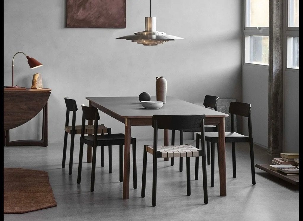 Table extensible en noyer 240-340 &TRADITION, Maison & Meubles, Design, Comme neuf, 100 à 150 cm, Rectangulaire