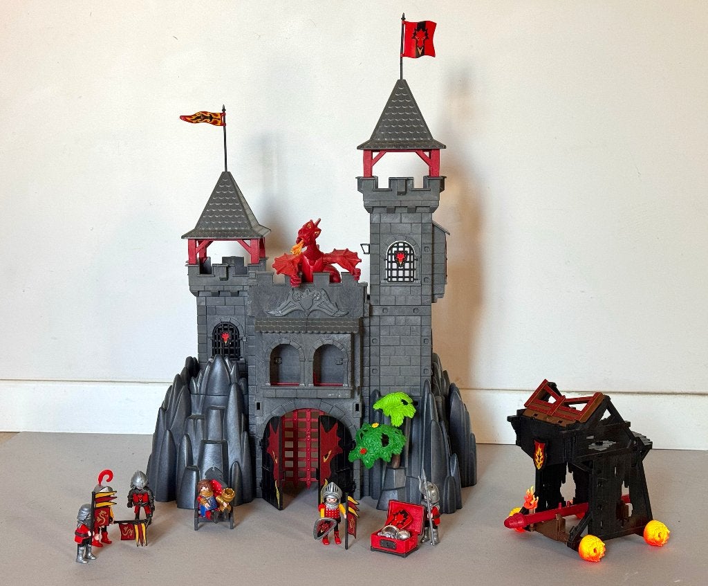 Playmobil kasteel met draak, ridders en stormram, Kinderen en Baby's, Ophalen, Gebruikt, Dragons, Kasteel/Fort