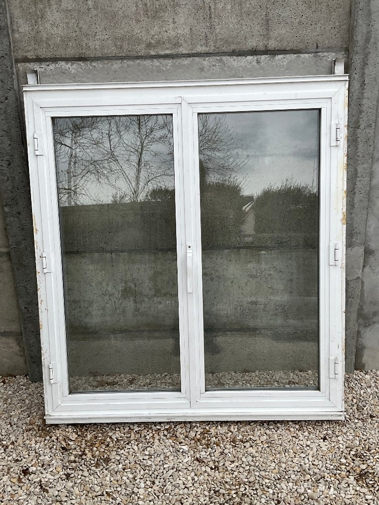 wit aluminium raam 121x136 cm, Ophalen, Gevelraam of Ruit, 120 tot 160 cm, Zo goed als nieuw