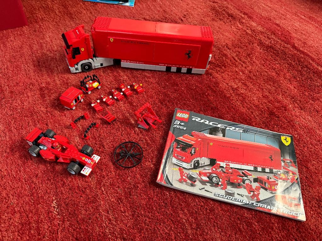 Lego 8654 Ferrari f1 truck, Kinderen en Baby's, Speelgoed | Duplo en Lego, Ophalen, Zo goed als nieuw, Complete set, Lego