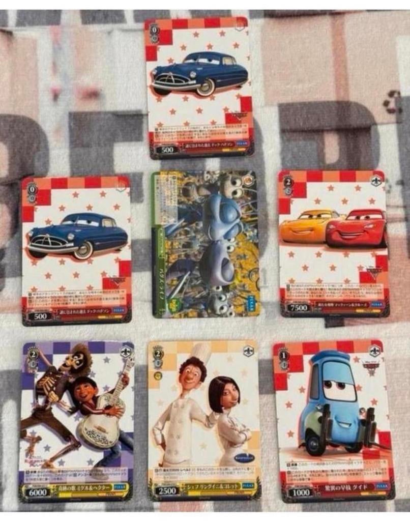 Disney Pixar 7 kaarten cards Cars Bugs Life Coco Ratatouille, Hobby en Vrije tijd, Stickers en Plaatjes, Nieuw, Meerdere plaatjes