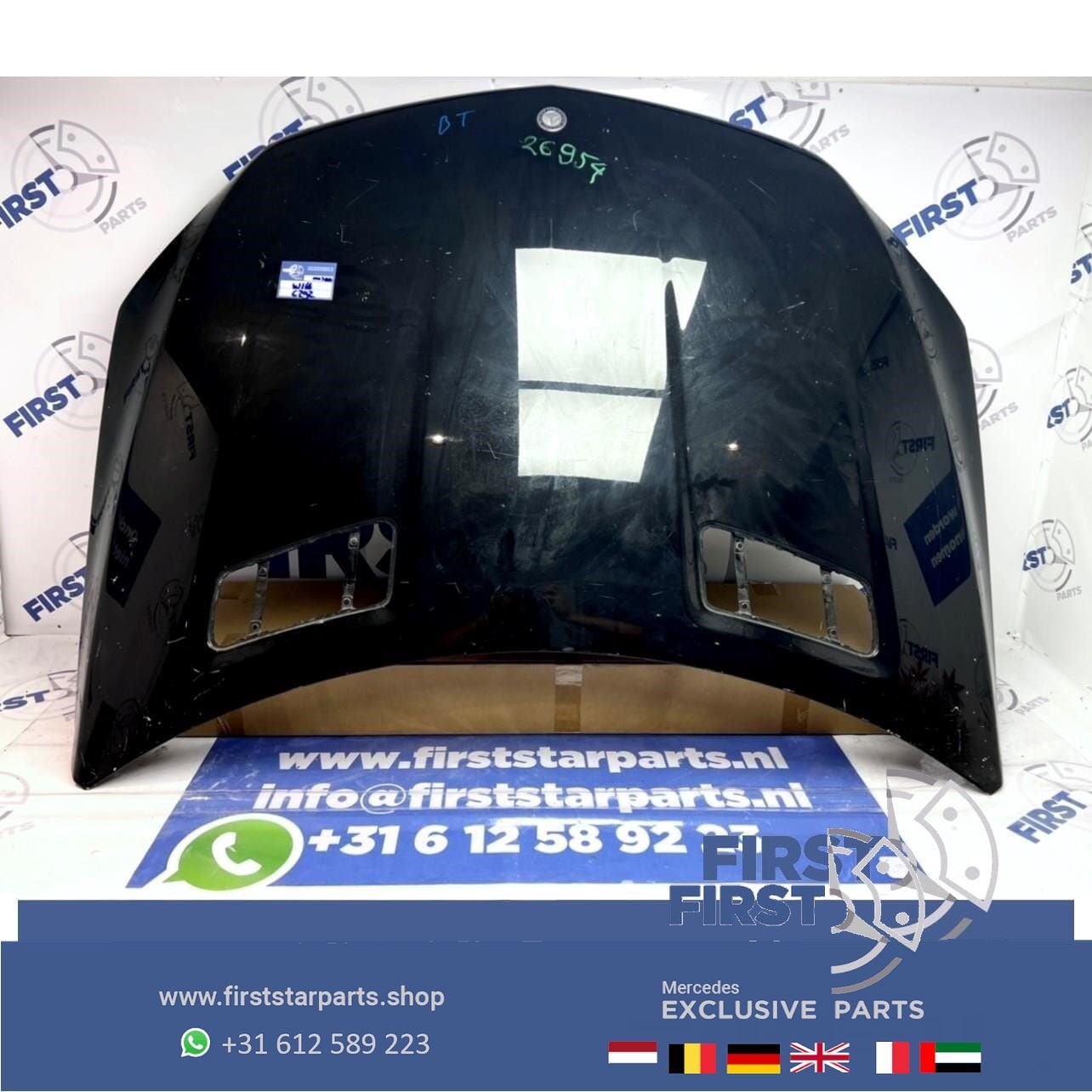 W166 ML63 AMG MOTORKAP ZWART ORIGINEEL Mercedes 2015-2019 16, Gebruikt, -, Voor, Ophalen of Verzenden
